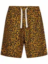 Palm Angels Men Linen And Cotton Blend Shorts In Orange