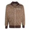 Palm Angels Leopard Tech Jersey Track Jacket In Brown