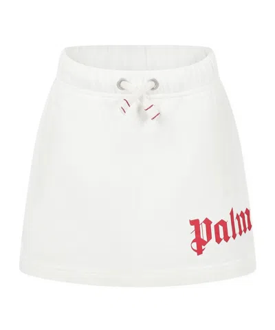 Palm Angels Letter Logo Skirt In White