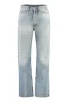 Palm Angels Loose-fit Jeans In Blue Denim With Pa Monogram
