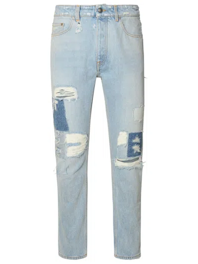 PALM ANGELS PALM ANGELS LIGHT BLUE COTTON JEANS MEN