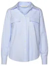 PALM ANGELS PALM ANGELS LIGHT BLUE COTTON SHIRT