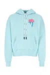 PALM ANGELS LIGHT BLUE COTTON SWEATSHIRT