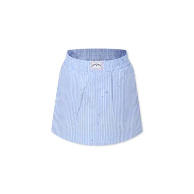 Palm Angels Kids' Light Blue Skirt For Girl With Logo
