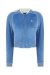 Palm Angels Oval Palm Chenille Track Jacket In Light Blue