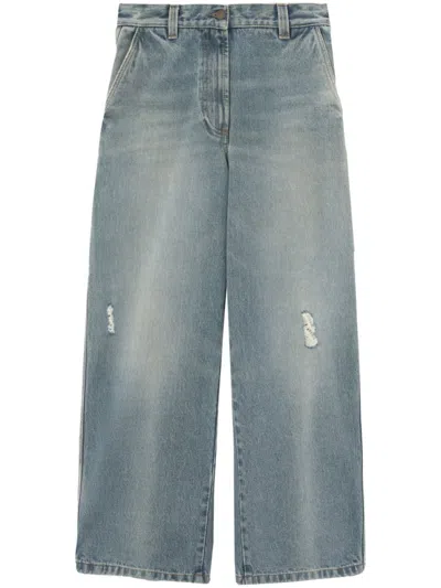 Palm Angels Light Blue Wide Leg Denim Jeans