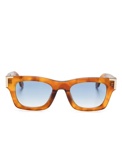 PALM ANGELS LIGHT BROWN SQUARE-FRAME SUNGLASSES