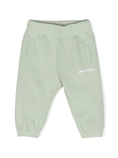 Palm Angels Babies' Light Green Cotton Joggers With Logo