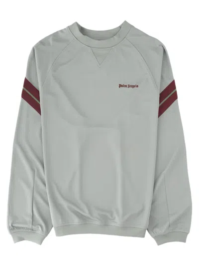 Palm Angels Light Grey Crew Neck Cotton Sweatshirt In Multi