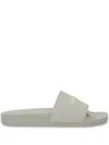 Palm Angels Logo-embossed Pool Slides In Grey