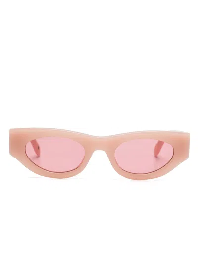 PALM ANGELS LIGHT PINK CAT EYE-FRAME SUNGLASSES