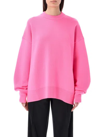 Palm Angels Light Pink Crewneck Oversize Sweatshirt