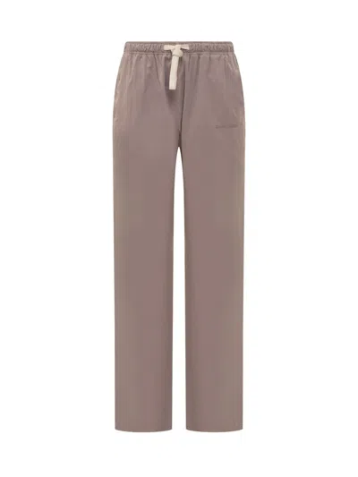Palm Angels Light Pink Straight Drawstring Pants In Brown