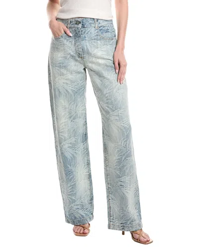 Palm Angels Light Wash Straight Jean In Multi