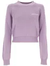 PALM ANGELS PALM ANGELS LILAC COTTON SWEATER