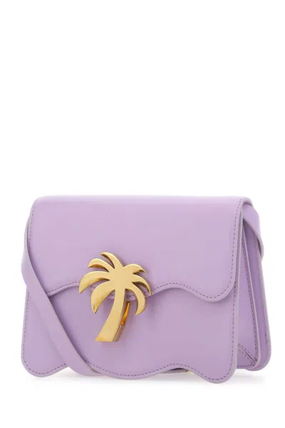 Palm Angels Lilac Leather Palm Beach Crossbody Bag In 3676