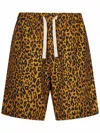 Palm Angels Men Linen And Cotton Blend Shorts In Orange