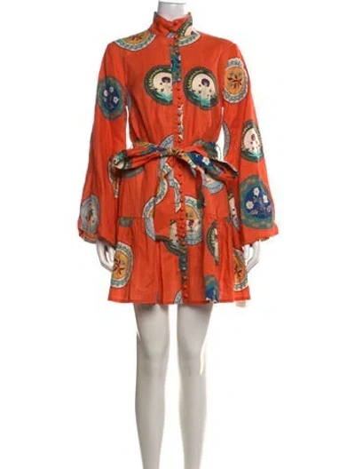Pre-owned Palm Angels Linen Mini Dress W/ Tags In Orange