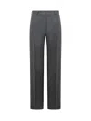 Palm Angels Linen Trousers In Grey