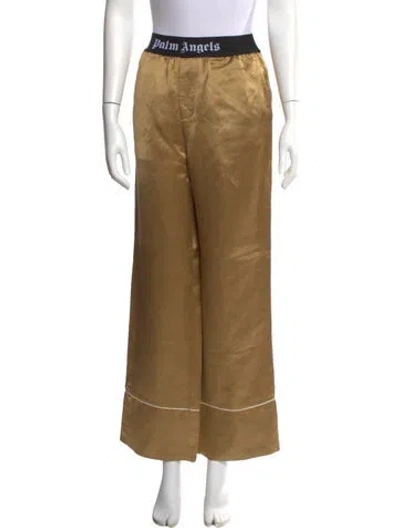 Pre-owned Palm Angels Linen Wide Leg Pants In Brown