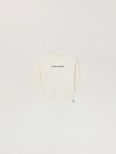 Palm Angels Lions Herald Boxy Tee In Off White - Black