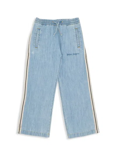 Palm Angels Little Boy's & Boy's Track Chambray Pants In Blue