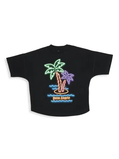 Palm Angels Little Girl's & Girl's Neon Palms Oversize T-shirt In Black Mint