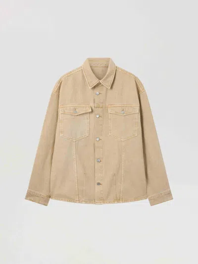 Palm Angels Logo 90' Track Jacket Shirt In Light Yellow - Black
