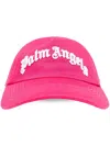 Palm Angels Logo Embroidered Baseball Cap In Fuchsia - Soft Pink