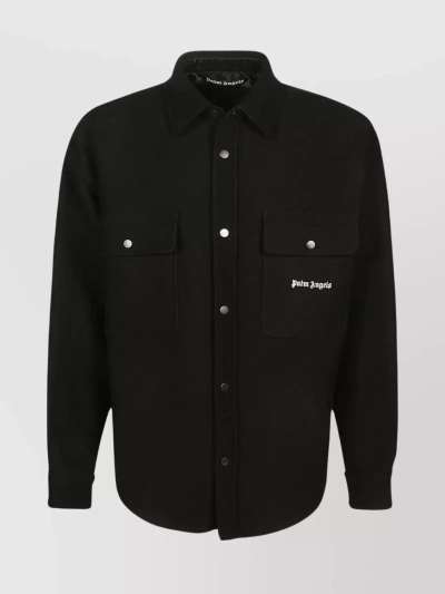 Palm Angels Logo Back Pocket Shirt In Black