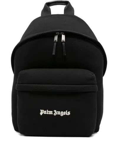 Palm Angels Versatile Backpack Featuring Adjustable Elements In Black