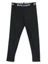 Palm Angels High-rise Cotton-blend Leggings In 1010 Black Black