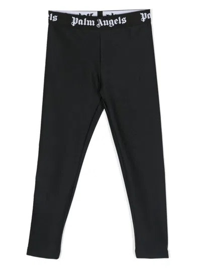 PALM ANGELS LOGO-WAISTBAND LEGGINGS