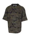 Palm Angels Camouflage Printed Crewneck T-shirt In Black