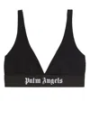 Palm Angels Logo-embroidered Balconette Bra In Black Black