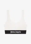 Palm Angels Logo-underband Two-tone Bra In White