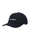 Palm Angels Black Baseball Cap With White Logo Print