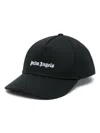 Palm Angels Black Baseball Cap With White Logo Print
