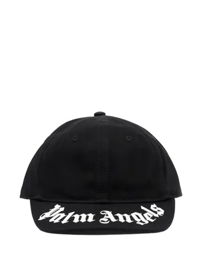 Palm Angels Logo Baseball Cap In Black