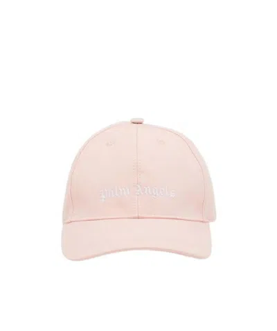 Palm Angels Logo Baseball Cap Pink White In Nude