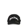 Palm Angels Curved Brim Cap With Bold Embroidery And Colorful Accents In Black