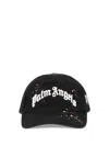 Palm Angels Curved Brim Cap With Bold Embroidery And Colorful Accents In Black