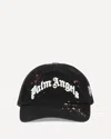 Palm Angels Curved Brim Cap With Bold Embroidery And Colorful Accents In Black