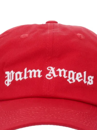 Palm Angels Logo Baseball Hat In Red