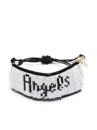Palm Angels Angels Beads Bracelet In Weiss