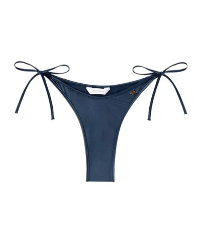 Palm Angels Logo Bikini Briefs In Blue