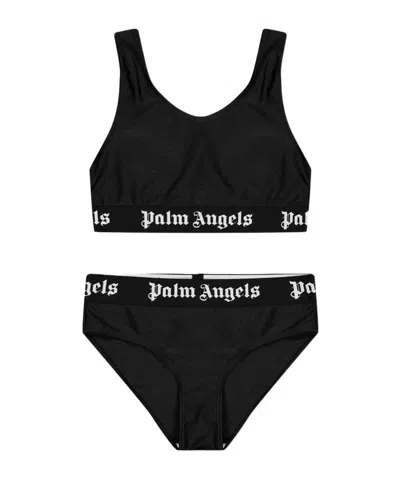 Palm Angels Kids' Logo Bikini Juniors In Black