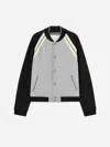 Palm Angels Front Button Closure Light Grey Sweater With Raglan Sleeves And Logo Detail In Gray