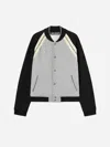 Palm Angels Front Button Closure Light Grey Sweater With Raglan Sleeves And Logo Detail In Gray