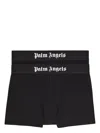 Palm Angels Pack-of-two Logo Waistband Briefs In Black